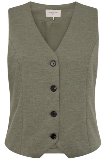 Freequent Vest FQNANNI WAISTCOAT 205513 DEEP LICHEN GREEN MELANGE