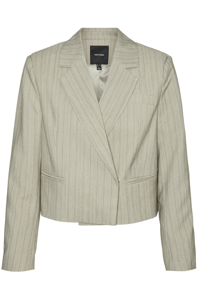 VMELI LS CROPPED HERRINGBONE BLAZER 10319629 Mink/HERRINGBON