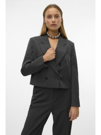 Vero Moda Blazer VMSILJE LS DB SHORT PINSTRIPE BLAZE 10319715 DARK GREY MELAN/PINSTRIPE