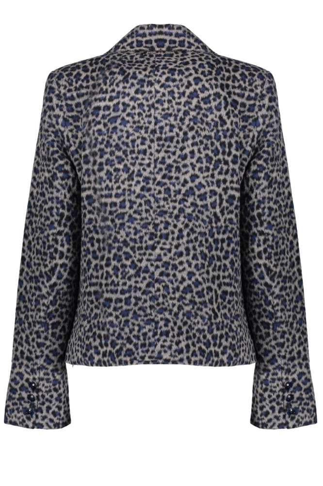 LEOPARD BLAZER 45509 10 Grey/Cobalt