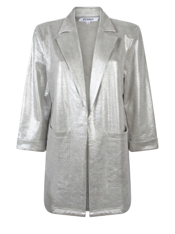 Zoso Blazer METALLIC SUEDINE BLAZER 245 WONDER 0200 SILVER