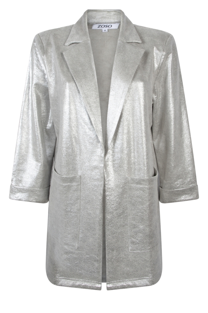 METALLIC SUEDINE BLAZER 245 WONDER 0200 SILVER