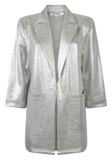 Zoso metallic suedine blazer