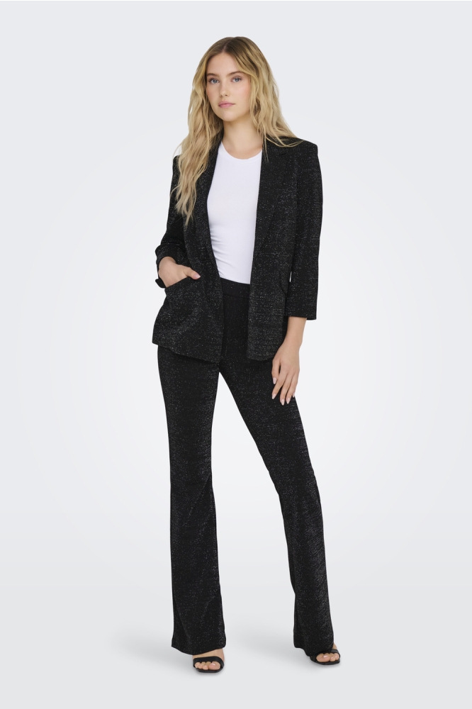 ONLALYA L/S FITTED GLIT BLAZER TLR 15331611 Black/W. SILVER LUREX