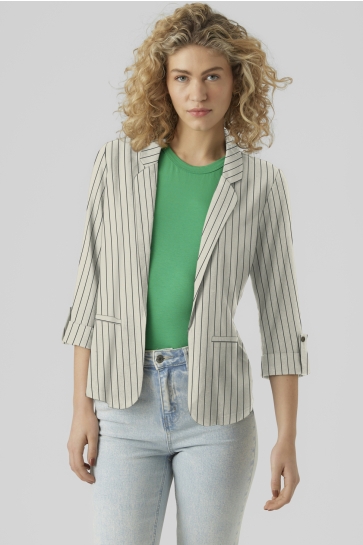 Vero Moda Blazer VMJESMILO 3/4 LOOSE BLAZER WVN GA N 10279700 SILVER LINING/ANJA OBSIDIAN