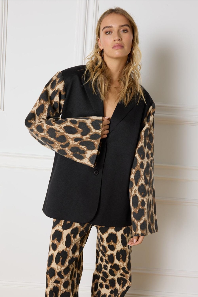 SUKI WOVEN OVERSIZED BLAZER SL R2412453632 850 LEOPARD