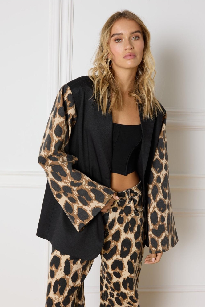 SUKI WOVEN OVERSIZED BLAZER SL R2412453632 850 LEOPARD