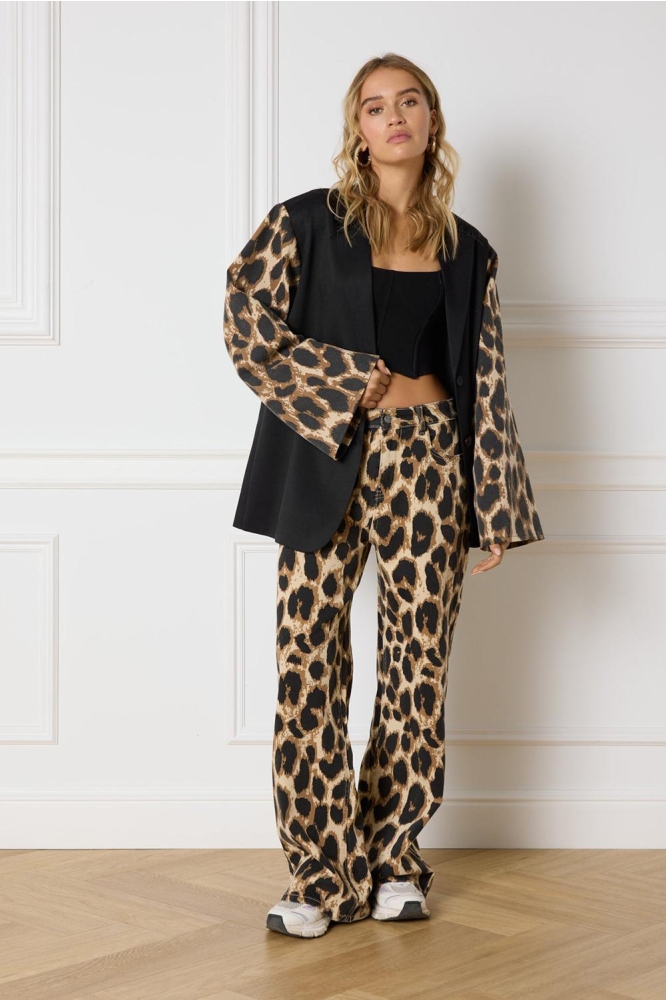 SUKI WOVEN OVERSIZED BLAZER SL R2412453632 850 LEOPARD