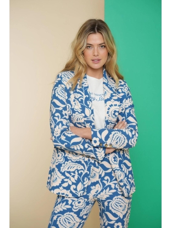 Geisha Blazer BLAZER MET BLOEMENPRINT 45052 32 625 blue/off-white