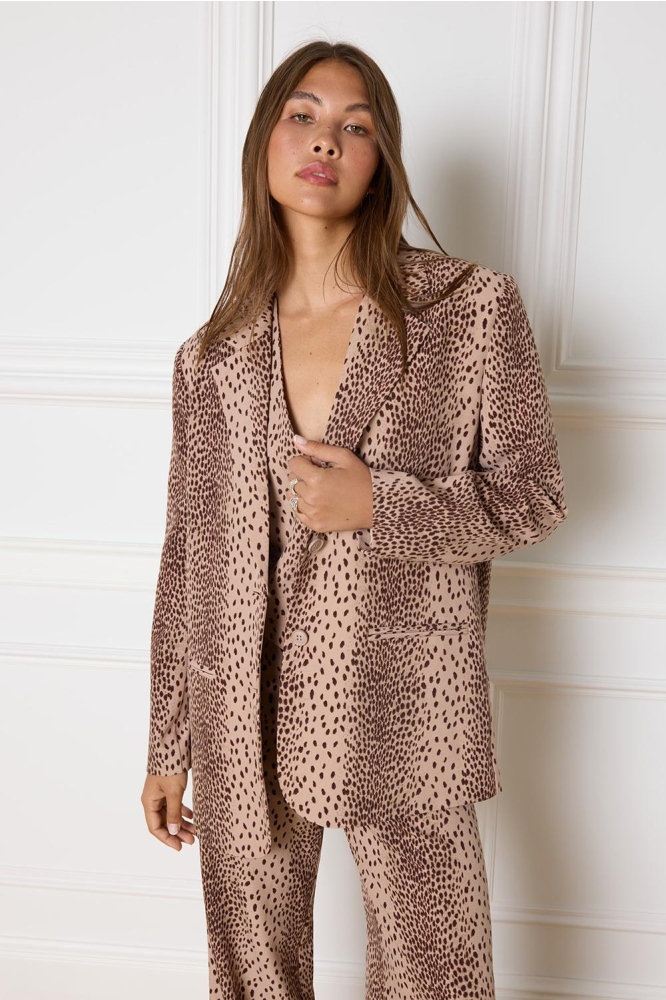 BODI LADIES WOVEN LEOPARD BLAZER R2407459440 850 LEOPARD