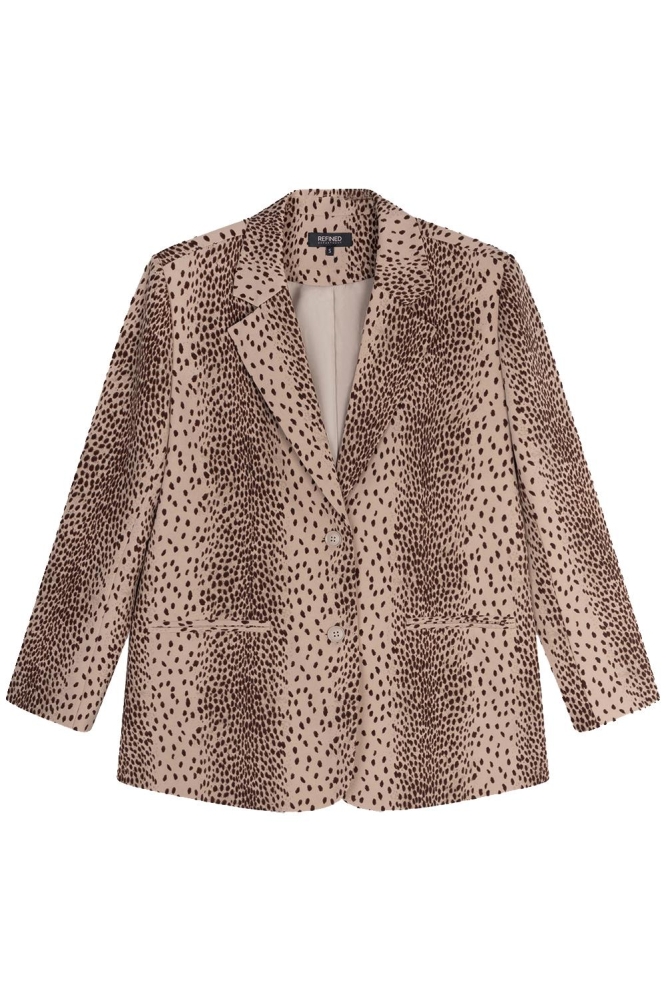 BODI LADIES WOVEN LEOPARD BLAZER R2407459440 850 LEOPARD