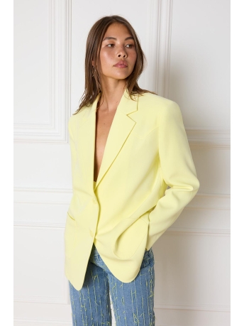 Refined Department Blazer PAM LADIES WOVEN BLAZER R2407453429 401 SOFT YELLOW