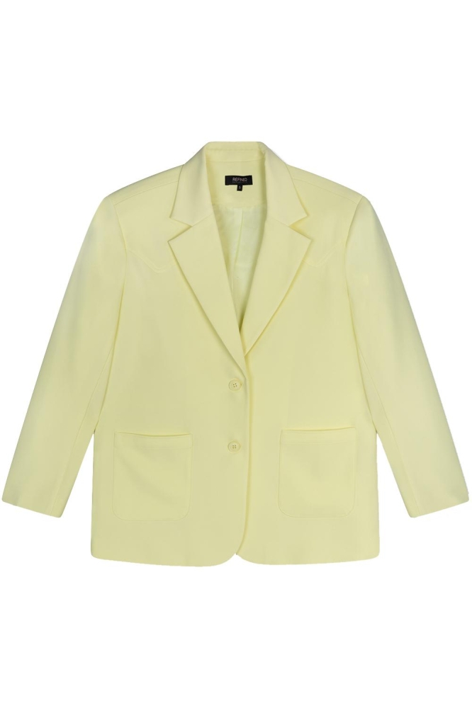 PAM LADIES WOVEN BLAZER R2407453429 401 SOFT YELLOW