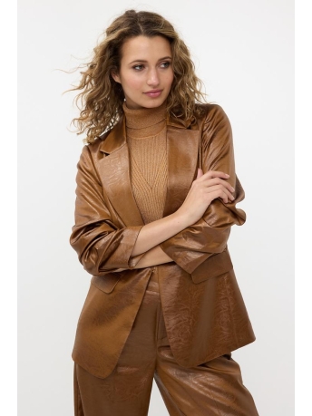 EsQualo Blazer BLAZER METALLIC CRINKLE F24 10553 750 brandy