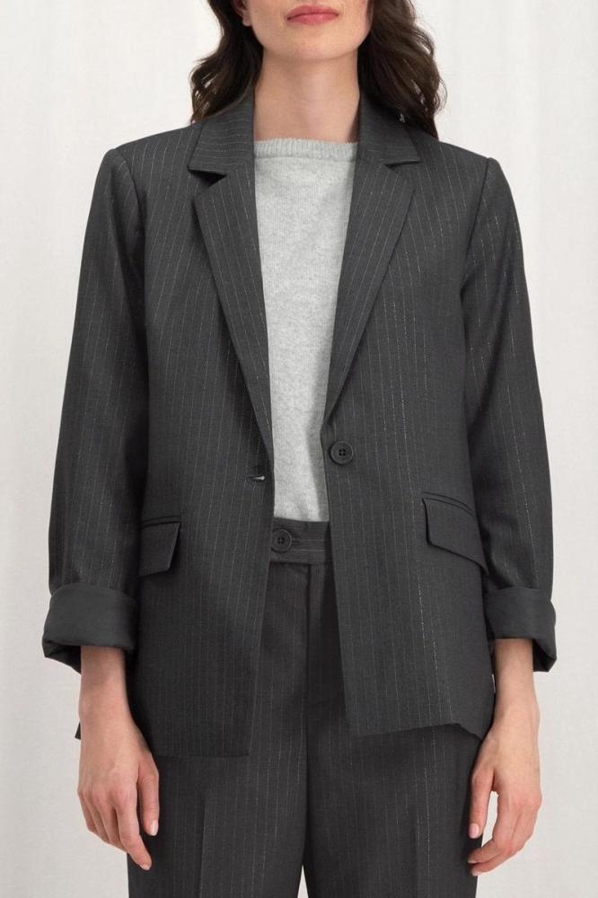 KOKO BLAZER OW24 13 5218 Dark grey stripe