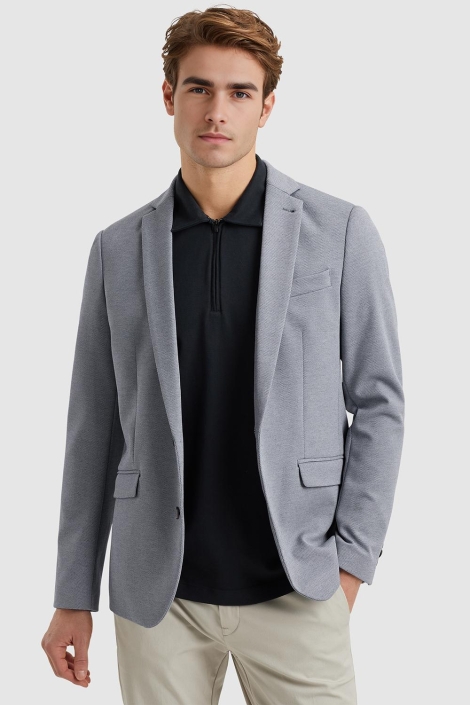 Vanguard blazer scura melange pique