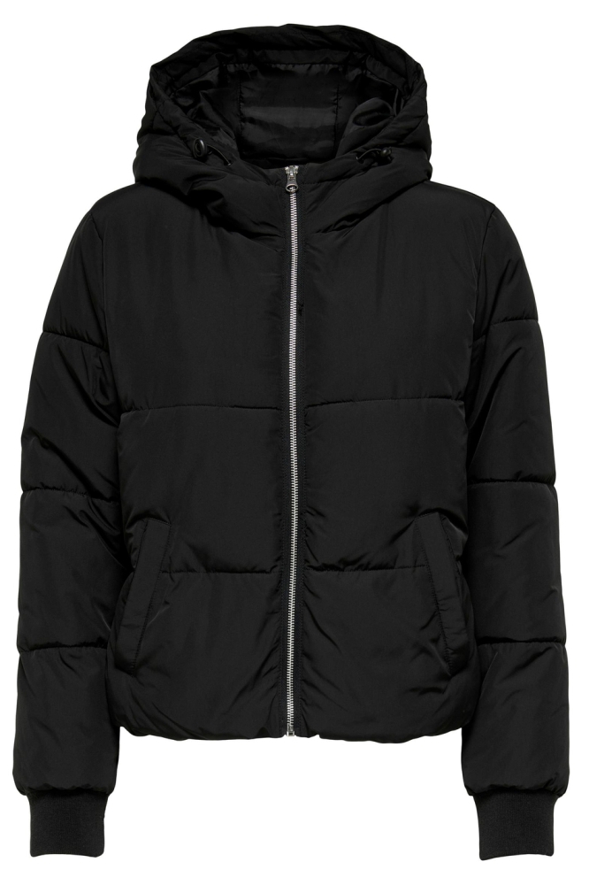 JDYNEWERICA SHORT HOOD JACKET OTW NOOS 15213950 Black/SILVER ZIP