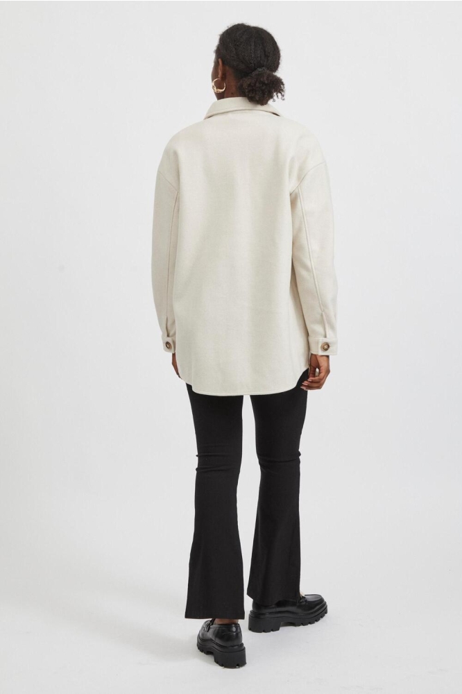 VIKIMMI SHIRT L/S JACKET - NOOS 14067254 SUPER LIGHT NATURAL MELANGE