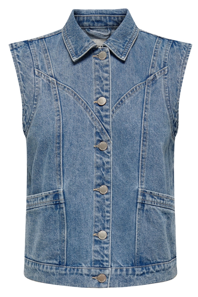 ONLKENNEDY SL DNM WAISTCOAT BJ 15278041 Medium Blue Denim