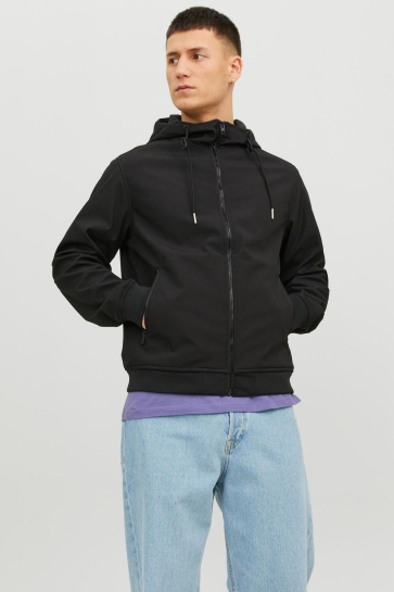 Jack & Jones Jas JJEBASIC SOFTSHELL HOOD NOOS 12236300 BLACK