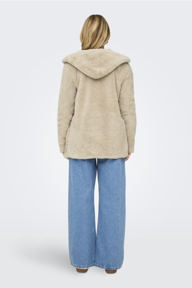 ONLCONTACT HOOD SHERPA COAT CC OTW 15300637 HUMUS