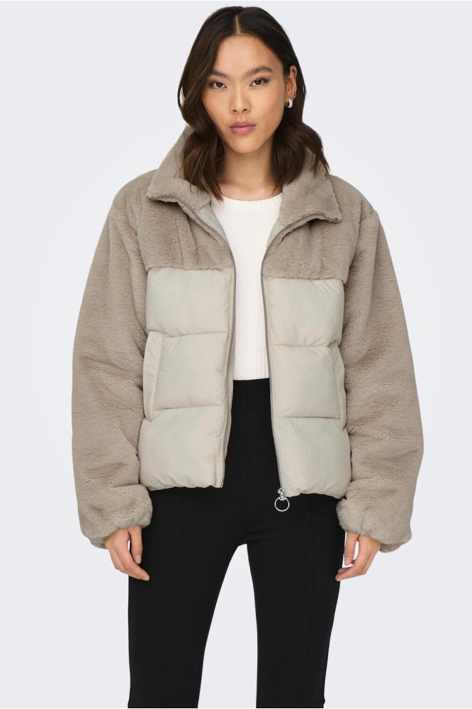 ONLWANJA FUR PUFFER MIX JACKET CC O 15292945 Moonbeam