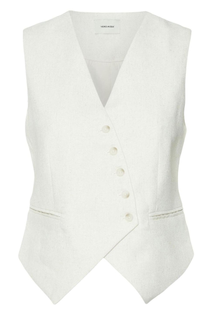 VMFLORENCE SL LINEN WAISTCOAT 10306673 BIRCH/MELANGE