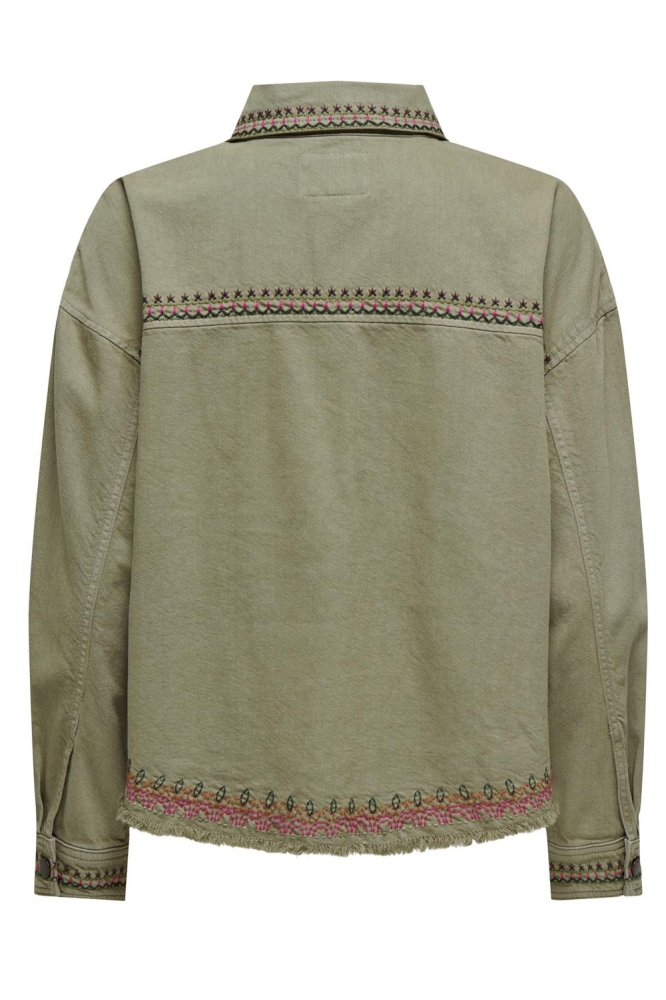 ONLPRIME L/S EMB SHACKET PNT 15322859 Aloe/MULTICOLOR