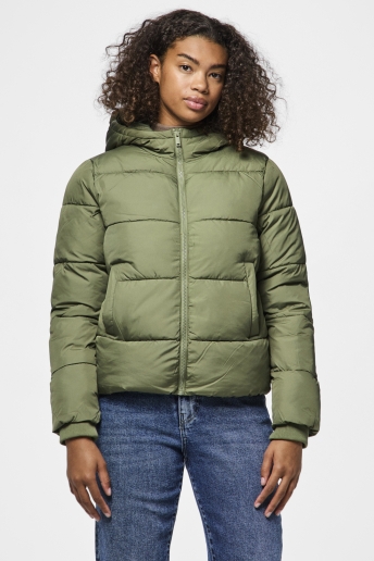 Pieces Jas PCBEE NEW SHORT PUFFER JACKET BC 17115626 Deep Lichen Green