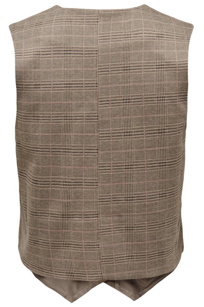 JDYGEGGO MIA WAISTCOAT JRS ATK 15328945 WALNUT/ROSE CHECK