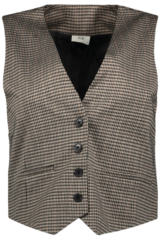 JDYGEGGO MIA WAISTCOAT JRS ATK 15328945 COBBLESTONE/MINI CHECK