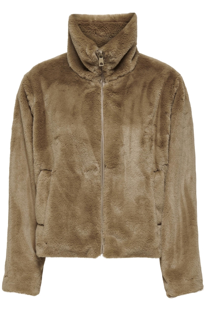 JDYESTHER FAUX FUR JACKET OTW QIQ 15328187 Malt Ball