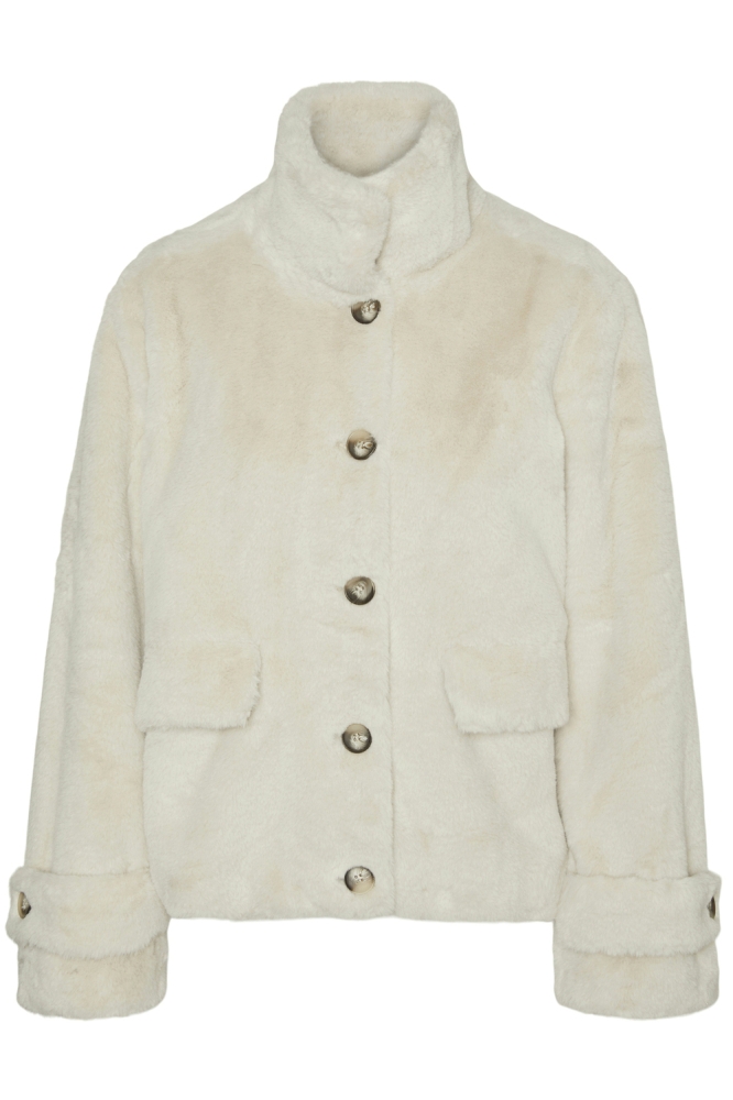 VMSONJAEVA SHORT FAUX FUR JACKET GA 10310303 OATMEAL