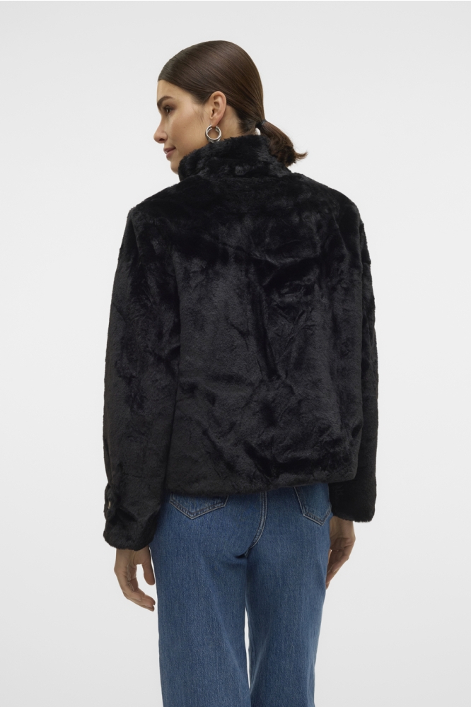 VMSONJAEVA SHORT FAUX FUR JACKET GA 10310303 BLACK