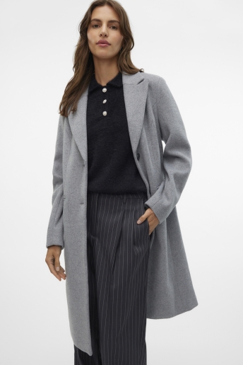 Vero Moda Jas VMBLAZA LONG WOOL COAT GA BOO 10267495 LIGHT GREY MELANGE