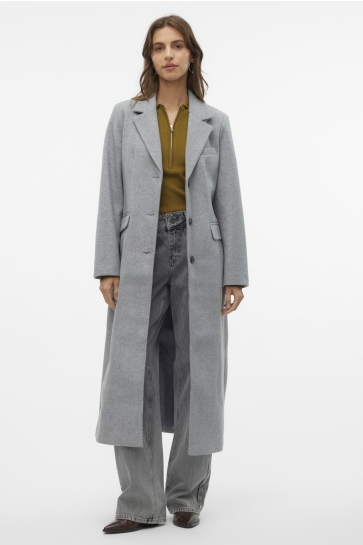 Vero Moda Jas VMVINCEMILAN LONG COAT GA BOO 10290651 LIGHT GREY MELANGE