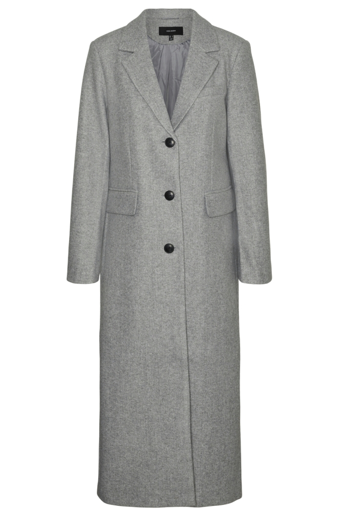 VMVINCEMILAN LONG COAT GA BOO 10290651 LIGHT GREY MELANGE