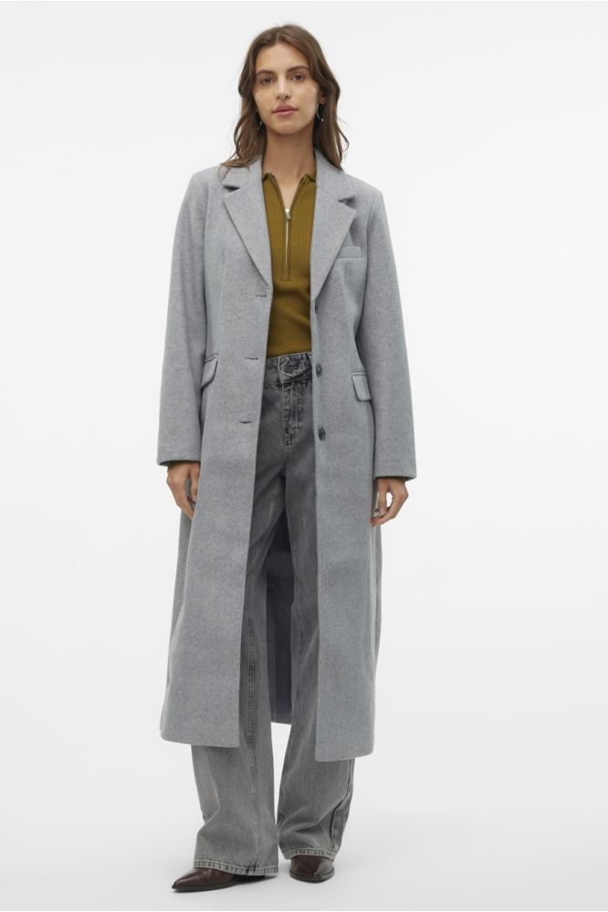 VMVINCEMILAN LONG COAT GA BOO 10290651 LIGHT GREY MELANGE