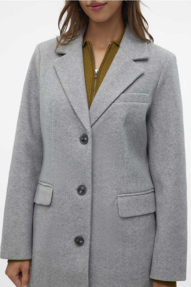 VMVINCEMILAN LONG COAT GA BOO 10290651 LIGHT GREY MELANGE