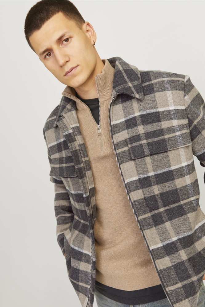 JPRBLURUSSEL WOOL BLEND JACKET SN 12259393 HIGH-RISE/CHECK