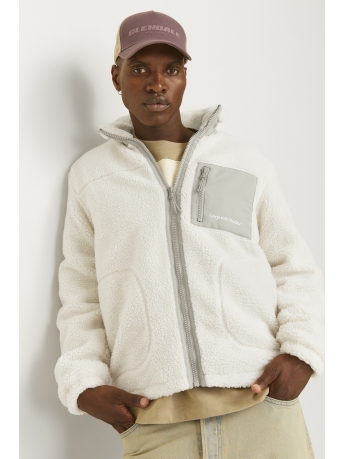 Jack & Jones Jas JORVESTERBRO TEDDY JACKET AW24 NOOS 12260450 CLOUD DANCER