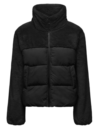 Only Jas ONLWANJA FUR PUFFER MIX JACKET CC O 15292945 BLACK