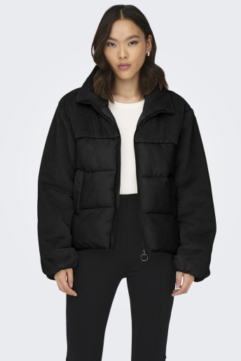 Only Jas ONLWANJA FUR PUFFER MIX JACKET CC O 15292945 BLACK