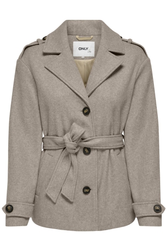 Only Jas ONLNANCY LIFE SHORT TRENCH COAT CC 15321918 Simply Taupe/Melange