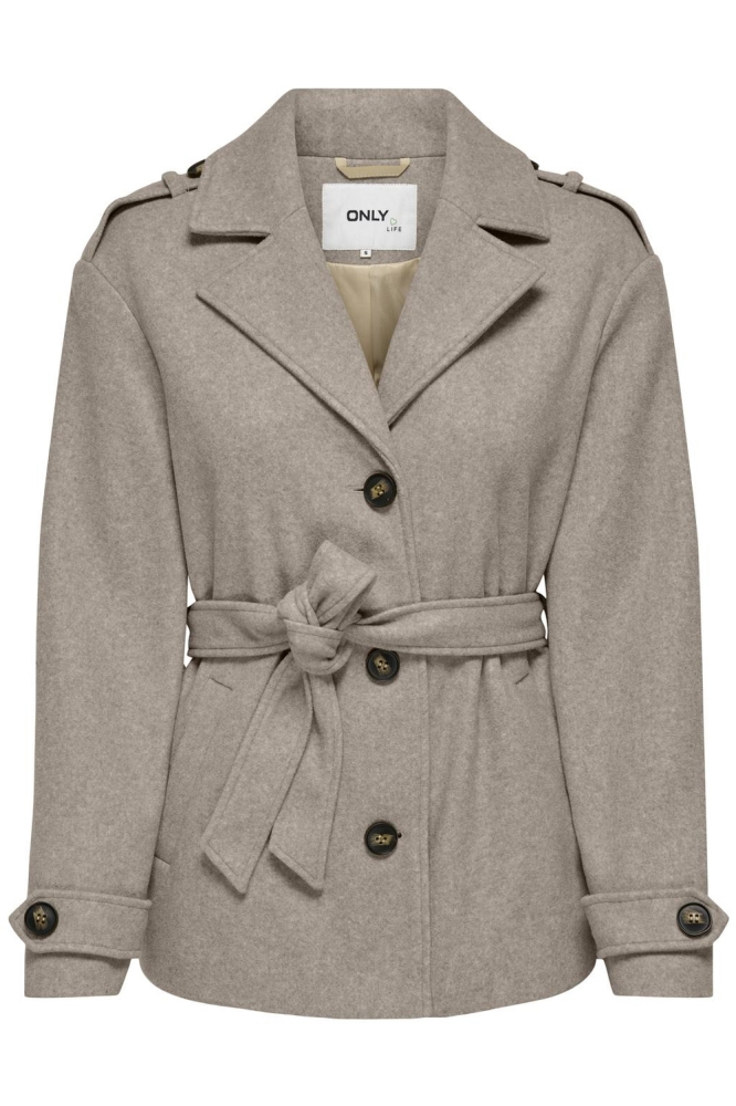 ONLNANCY LIFE SHORT TRENCH COAT CC 15321918 Simply Taupe/Melange