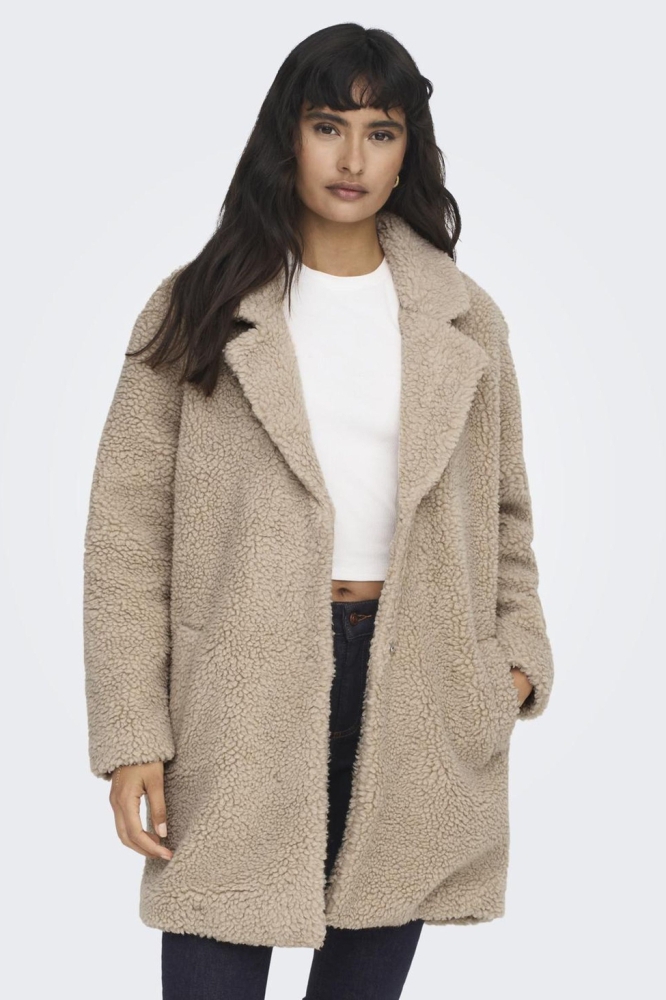 ONLNEWAURELIA SHERPA COAT LIFE OTW 15304788 CUBAN SAND