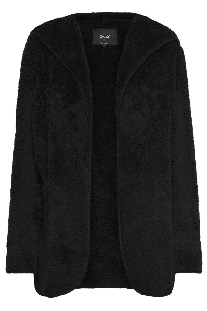 ONLCONTACT HOOD SHERPA COAT OTW CC 15300637 BLACK