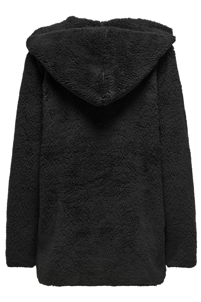 ONLCONTACT HOOD SHERPA COAT OTW CC 15300637 BLACK