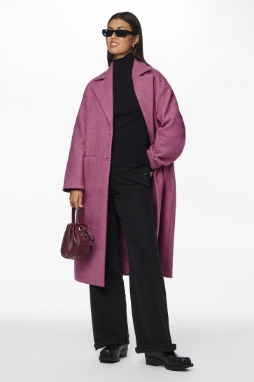 Pieces Jas PCJILI LONG COAT BC 17141583 FESTIVAL FUCHSIA