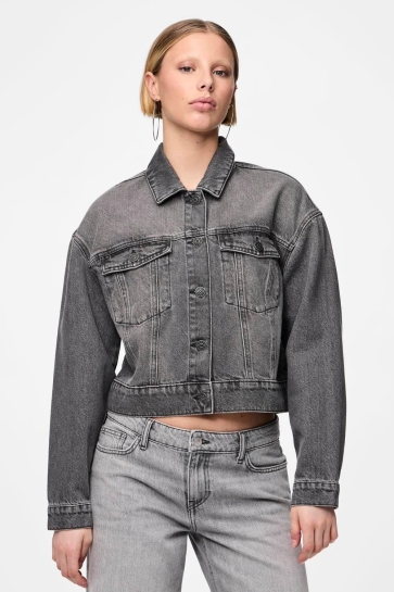 Pieces Jas PCNYNNE DENIM JACKET 17151507 GREY DENIM